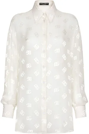 Dolce & Gabbana Monogram-jacquard semi-sheered shirt