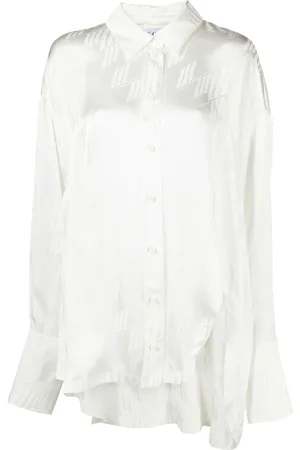 The Attico Diana asymmetric jacquard shirt