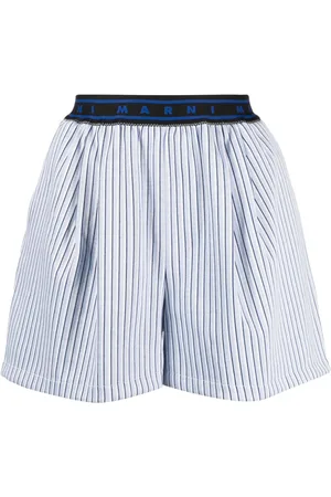 Marni Logo-waistband striped shorts