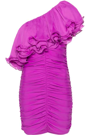 ROTATE One-shoulder chiffon minidress