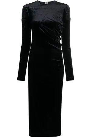 Totême Twisted velvet midi dress