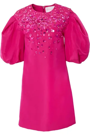 Carolina Herrera Sequin-embellished puff-sleeve shift minidress