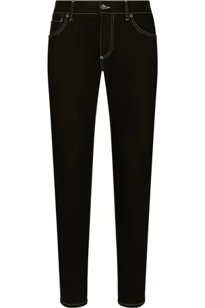 Dolce & Gabbana Slim-cut contrast-stitching jeans