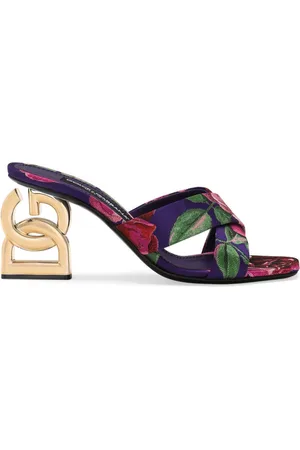 Dolce & Gabbana 3.5-heel floral-jacquard sandals