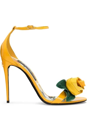 Dolce & Gabbana 105mm Keira floral-appliqué leather sandals