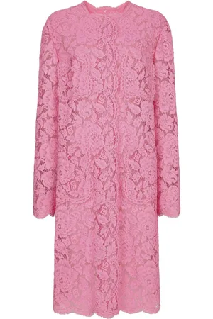 Dolce & Gabbana Floral-lace single-breasted coat