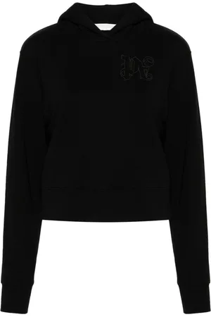 Palm Angels Logo-embroidered cotton hoodie