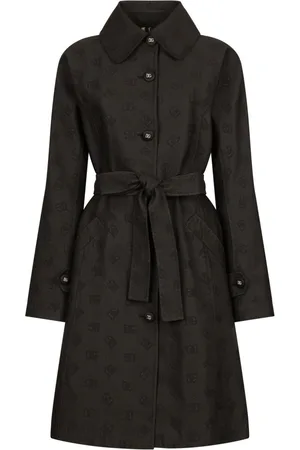 Dolce & Gabbana Logo-jacquard belted trench coat
