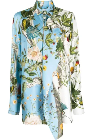 MONSE Floral-print layered silk shirt