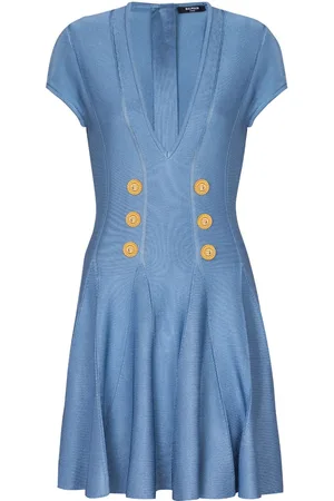 Balmain 6-Button fine-knit minidress