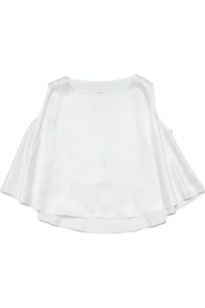 Maison Margiela Logo-embroidered sleeveless shirt