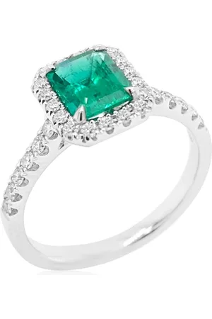 HYT Jewelry Platinum diamond and Colombian emerald ring