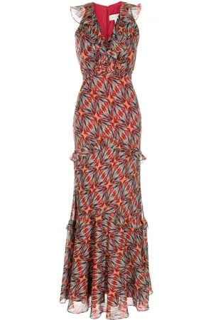SALONI Rita geometric-pattern print dress