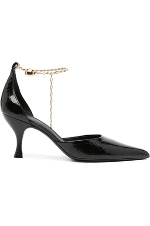 Salvatore Ferragamo 80mm logo-engraved leather pumps