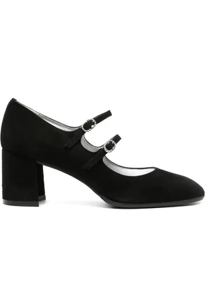 Carel Alice 60mm crystal-buckle suede pumps