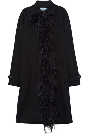 Prada Feather-trim cashmere coat
