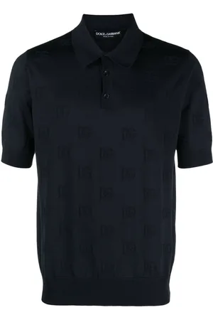 Dolce & Gabbana Logo-jacquard silk polo shirt