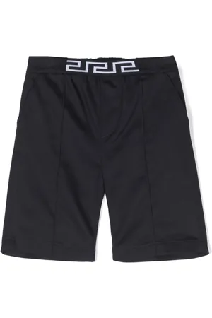 VERSACE Greca-waistband gabardine shorts