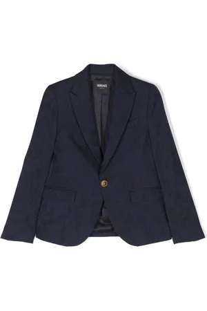 VERSACE Floral-jacquard wool blazer