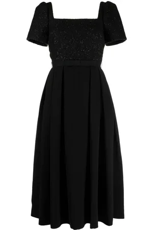 Self-Portrait Bouclé-panel midi dress