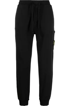 Stone Island Compass-appliqué cotton track pants