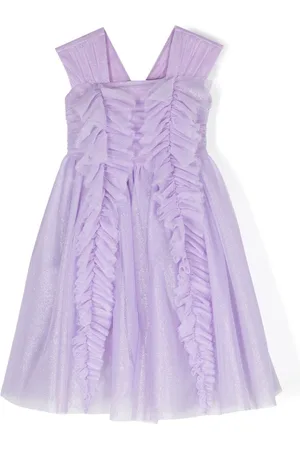 MONNALISA Ruffled glitter-detail dress