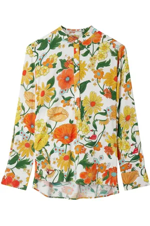 Stella McCartney Lady Garden-print collarless shirt