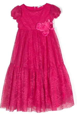 MONNALISA Floral-lace tiered dress
