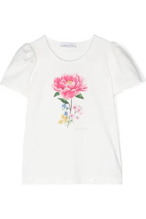 MONNALISA Floral-print crew-neck T-shirt