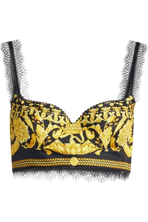 VERSACE Barocco-print silk bralette