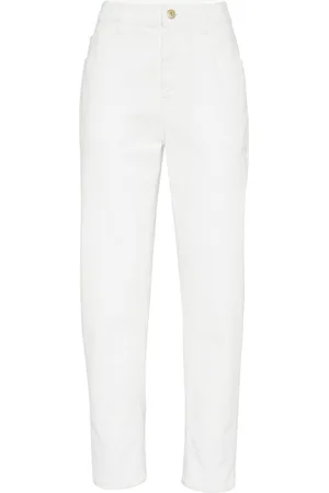 Brunello Cucinelli Monili-chain high-rise tapered jeans