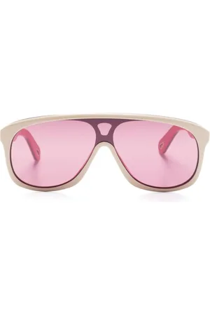Chloé Shield-frame logo-engraved sunglasses