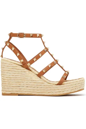 VALENTINO GARAVANI Rockstud 95mm wedge espadrilles