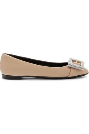 Giuseppe Zanotti Buckle-detail leather balarina shoes