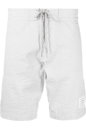 Thom Browne Seersucker stripe-print swim shorts