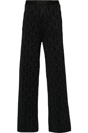 Palm Angels Monogram-jacquard knitted trousers