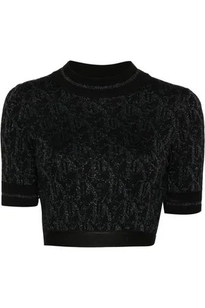 Palm Angels Monogram-jacquard knitted top
