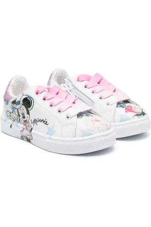 MONNALISA Disney-print leather sneakers