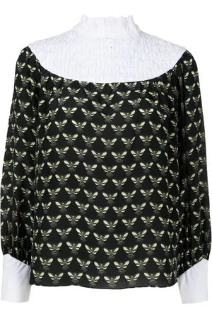Isolda Ronnie bee-print silk-cotton blouse