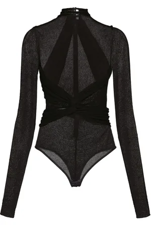 Salvatore Ferragamo High-neck semi-sheer bodysuit