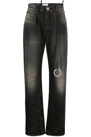 The Attico Mid-rise tapered-leg jeans