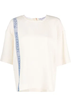 J.W.Anderson Logo-print linen-blend T-shirt