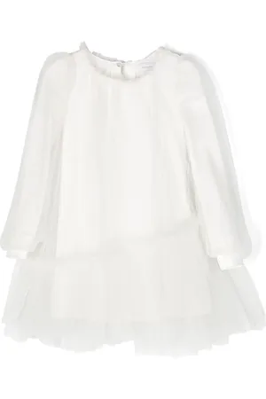 MONNALISA Asymmetric tulle midi dress