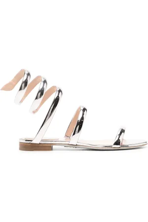 RENE CAOVILLA Serpente metallic-finish sandals