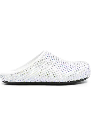 Marni Rhinestone-embellished leather slippers