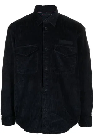 Tommy Hilfiger Rubberised-logo corduroy overshirt
