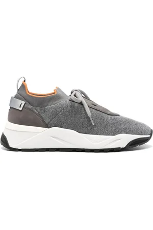 santoni Panelled knitted sneakers