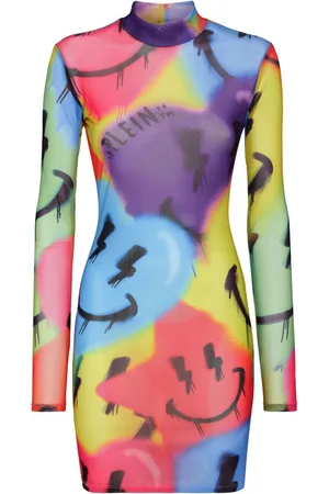 Philipp Plein LS Smile logo-print minidress