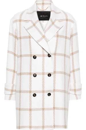 Kiton Check-pattern cashmere double-breasted coat