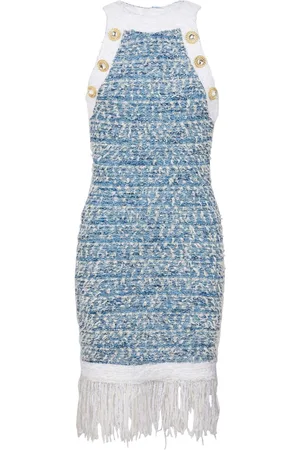 Balmain Fringed tweed minidress